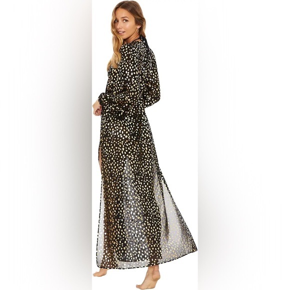 Beach Riot Shiloh Coverup Midi Dress Black Gold Metallic NWOT - Picture 17 of 17